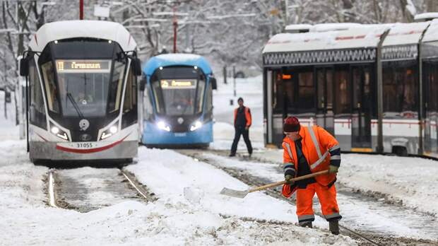 Трамваи задерживаются в центре Москвы