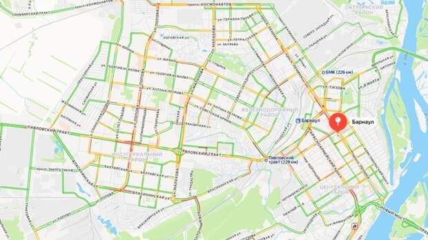 Пробки в 8 баллов заблокировали движение в Барнауле утром 22 января. Куда не стоит ехать