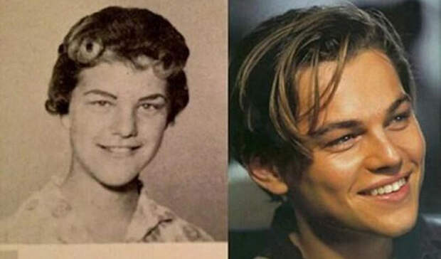 Леонардо Ди Каприо/Джуди Зиппер Молодого Ди Каприо частенько обвиняли в излишней женственности. Так может потому, что он просто был воплощением американки Джуди Зиппер? Похожи-то они невероятно!