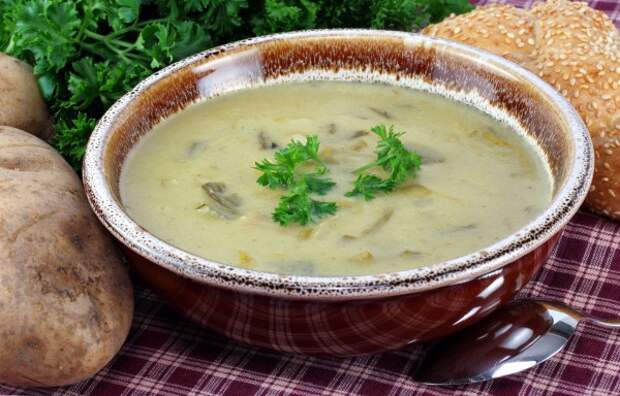 Постный картофельный суп