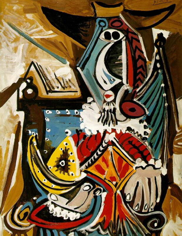 Пабло Пикассо. Человек в золотом шлеме (Рембрандт). 1969 год