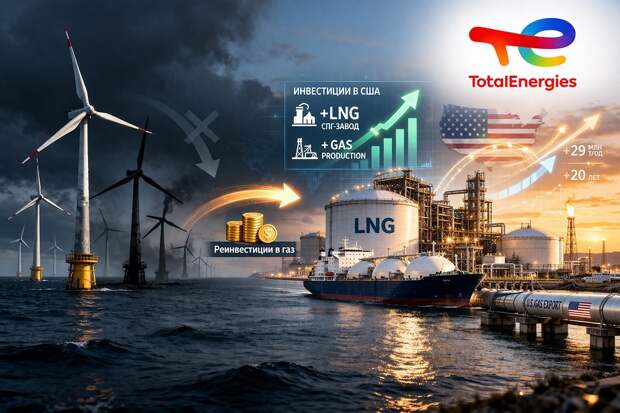 TotalEnergies направит средства с ветроэнергетики в развитие СПГ в США