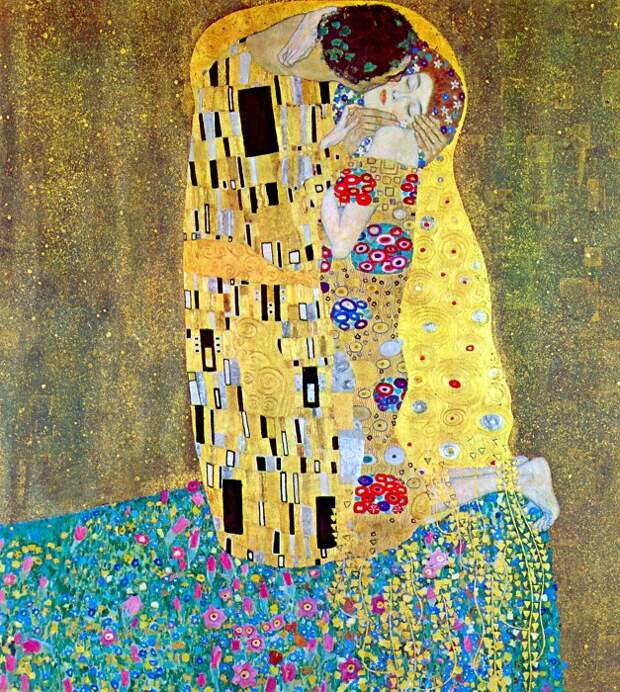 «Поцелуй» ( 1907-1908 года). Автор: Густав Климт.