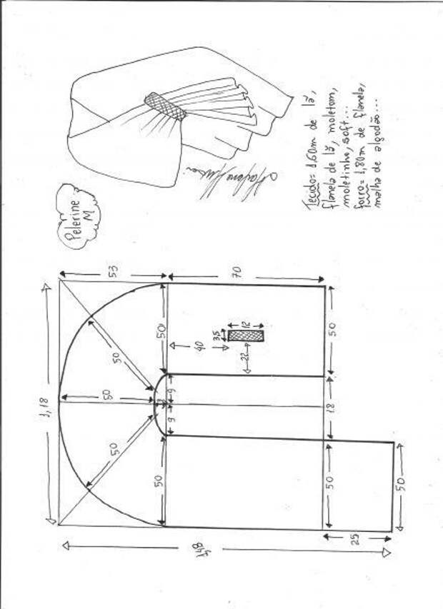 Интересная идея для любителей шитья. Простая, но эффектная накидка - пончо.