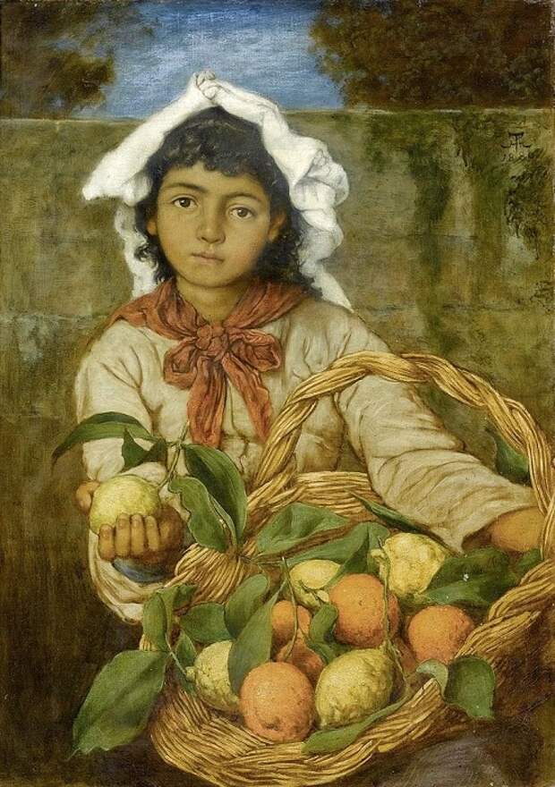 Продавщица лимонов. Картина Ханса Томы.