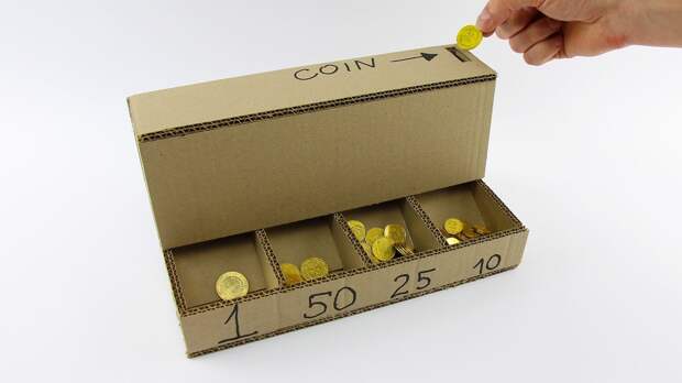Картинки по запросу DIY Coin Sorting Machine from Cardboard