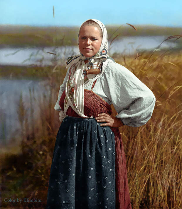32. Жница, 1914 год время, россия, фотография, цвет