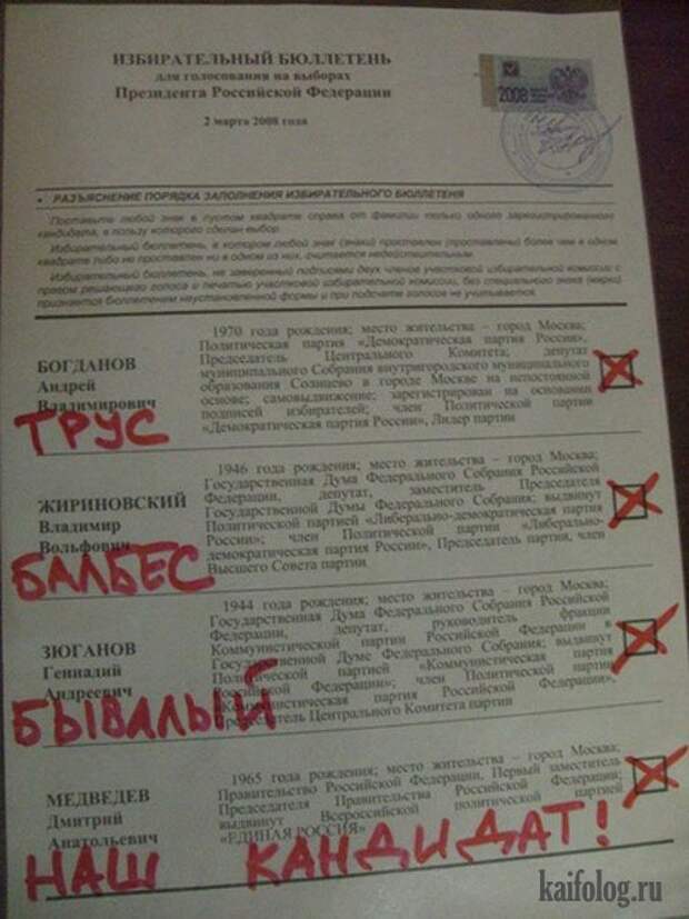 Испорченные бюллетени (40 фото)