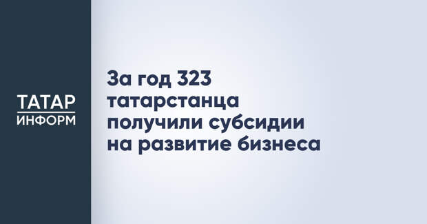 За год 323 татарстанца получили субсидии на развитие бизнеса