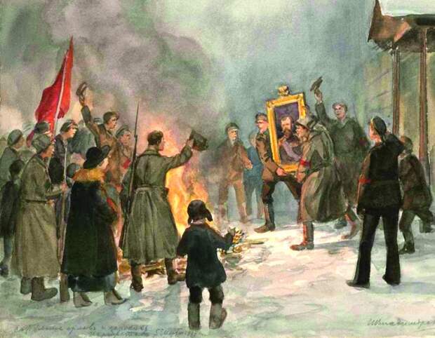 Сжигание орлов и царских портретов,1919 год, Иван Владимиров