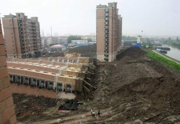 Упавшие дома в Китае китайские стоители, факты