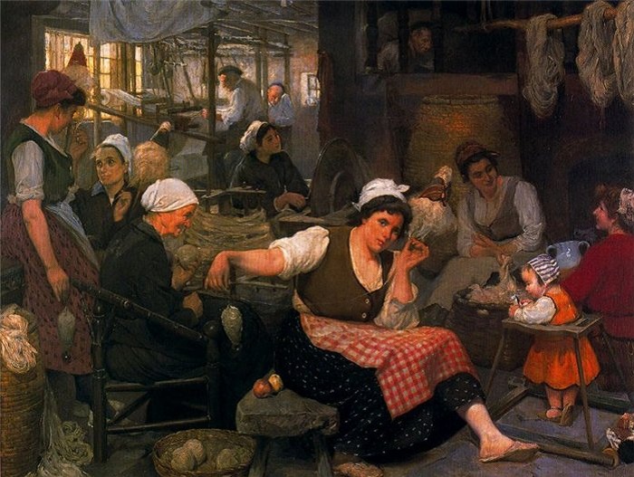 «Прядильщицы и ткачихи». (1917 год). Автор: Сальвадор Диас Игнасио Руис де Олано.