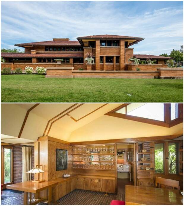 Фрэнк Райт предпочитал органичные фасады и открытую планировку.