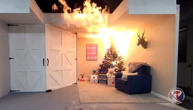 Елочка, гори! Новогодняя красавица может превратить комнату в груду пепла за 23 секунды