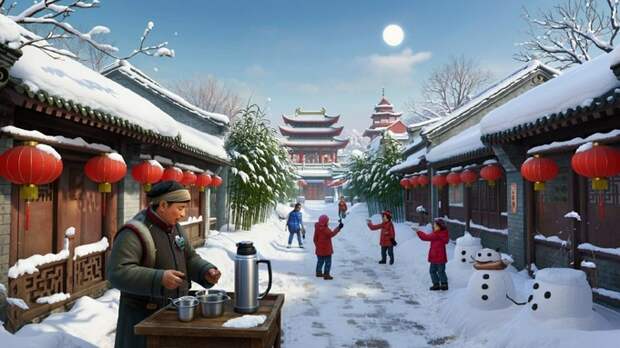 Снежный Китай / Изображение сгенерировано ИИ Kandinsky / amic.ru