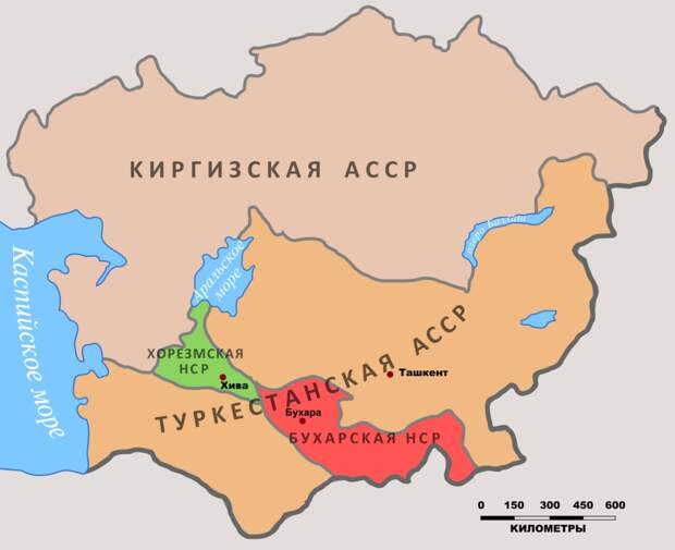Туркестанская АССР на карте / wikimedia.org