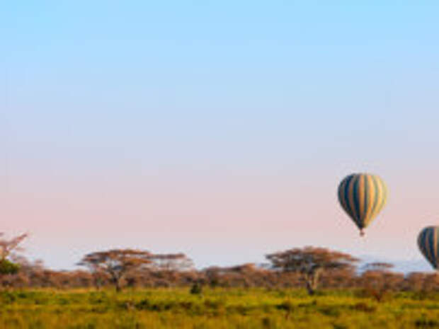 Клуб путешествий Павла Аксенова. Танзания. Early morning flight of hot balloon over Serengeti national park, Tanzania. Фото shalamov - Depositphotos
