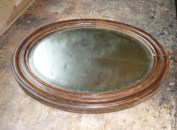 Зеркало в деревянной раме До реставрации --->>>