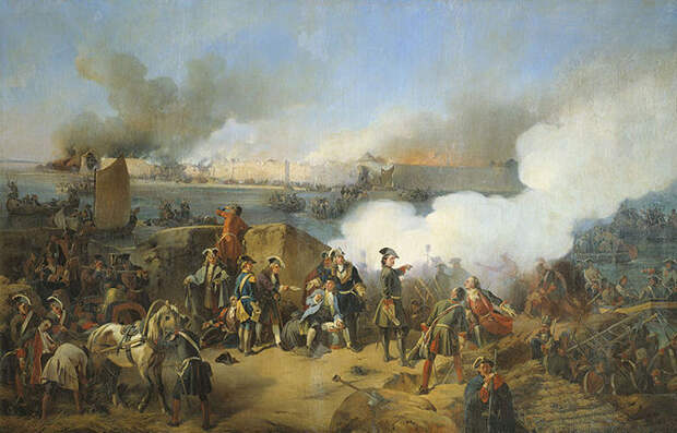 А.Е. Коцебу. Штурм крепости Нотебург 11 октября1702 года (1846)