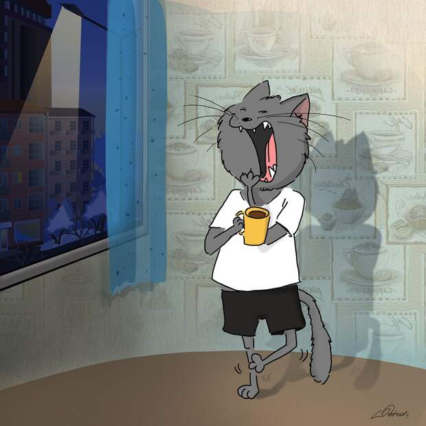 Зимнее утро  зима, комикс, утро