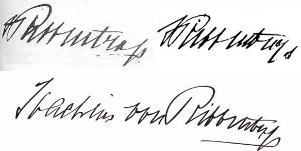Подпись Риббентропа