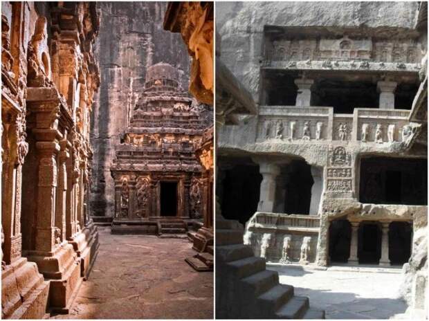 Уникальный храм Кайласанатха создавали более 100 лет (комплекс «Пещеры Эллора», Индия). | Фото: skurlatov.livejournal.com.