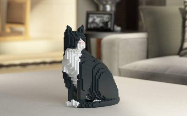 Скульптуры кошек из LEGO (26 фото)