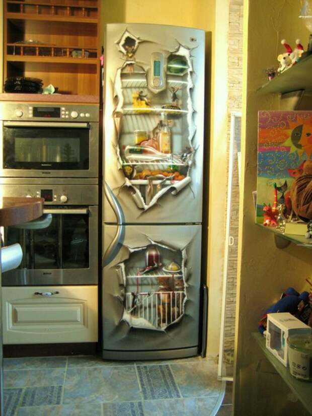 Роспись на холодильнике