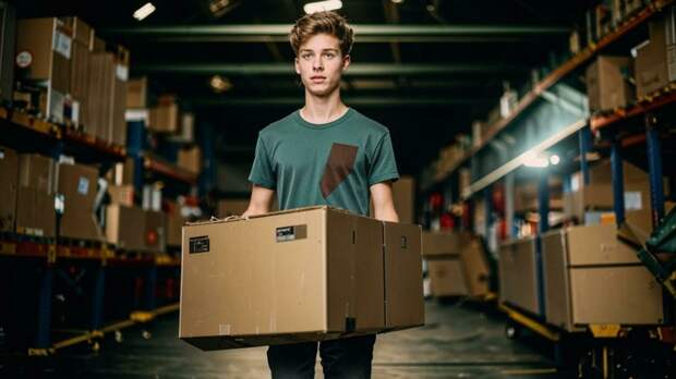 Подросток подрабатывает / Изображение сгенерировано FusionBrain.AI от Sber AI / amic.ru