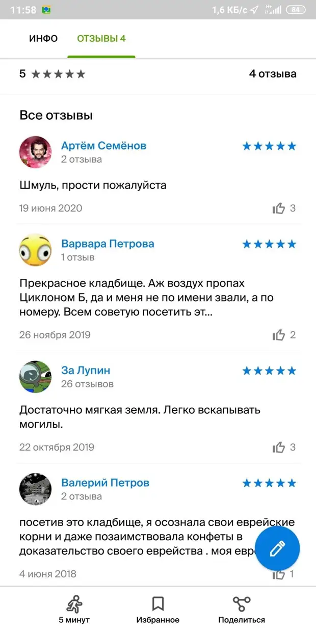 Отзывы на еврейское кладбище