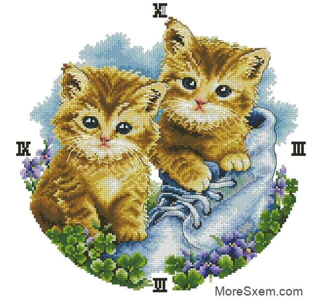 часы с котятами