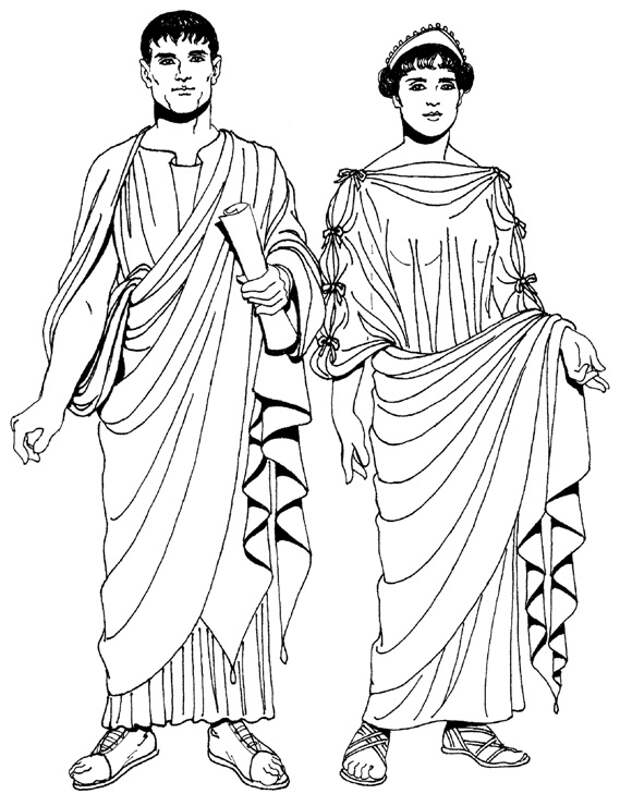 мужской и женский костюм Древнего Рима. картинки