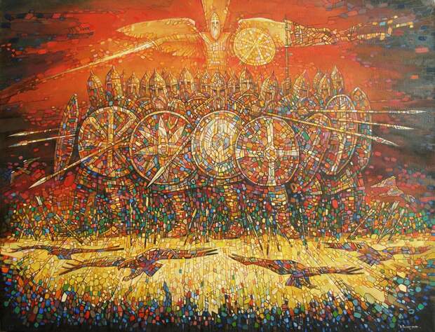 Владимир Распутин и его мозаичные картины
