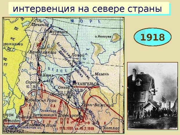 Карта интервенции 1918 года