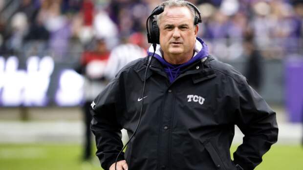 Sonny Dykes walks the sidelines for TCU.