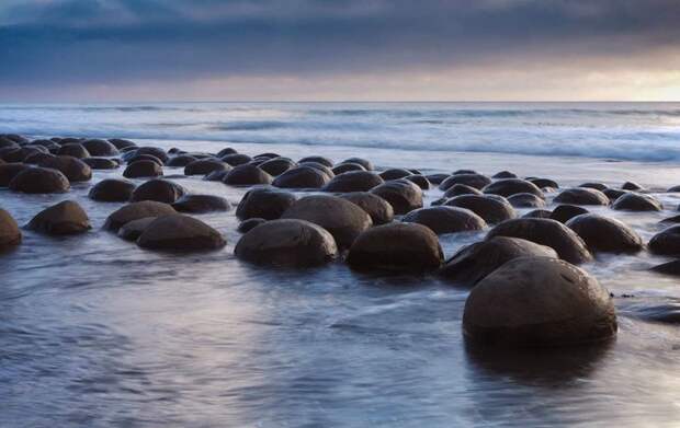 Шаровидные конкреции в Калифорнии на «пляже шаров для боулинга» (Bowling Balls Beach) бобовины, геология, земля, камни, конкреции, чудо