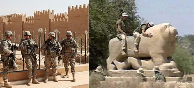 В 2003-2004 гг. американские войска дислоцировались на руинах Вавилона.