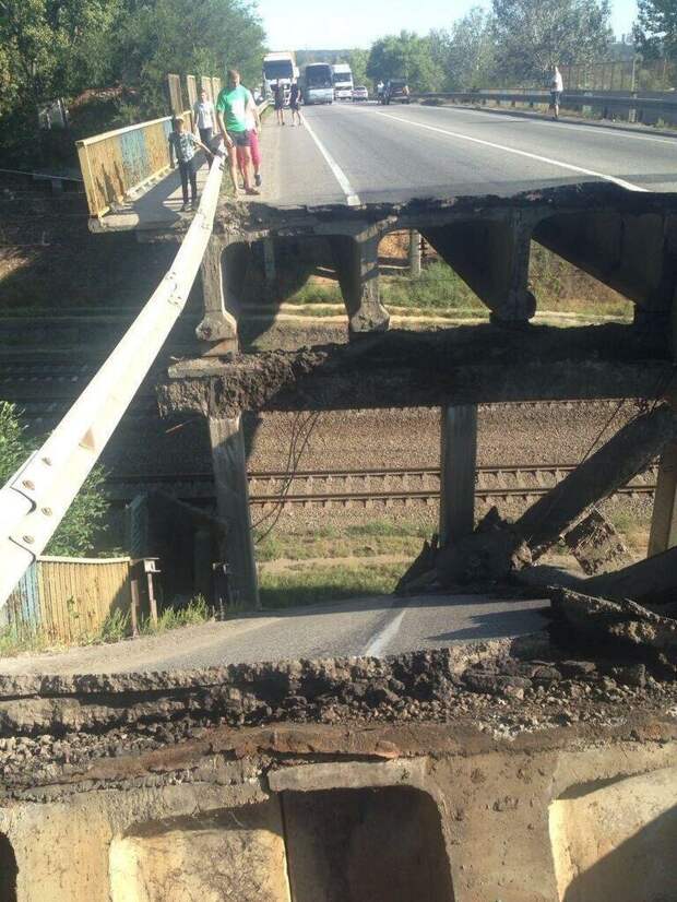 Обрушение путепровода в Харькове, на окружной