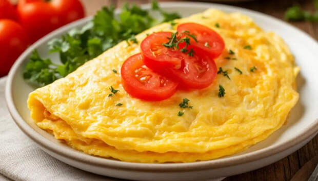 Не взбивайте, а мешайте: тот самый омлет из детства — пышный, сочный и с пузырьками внутри