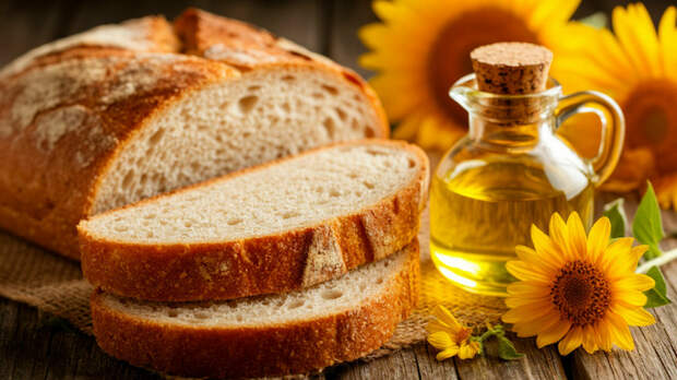 Хлеб и подсолнечное масло / Изображение сгенерировано с помощью нейросети