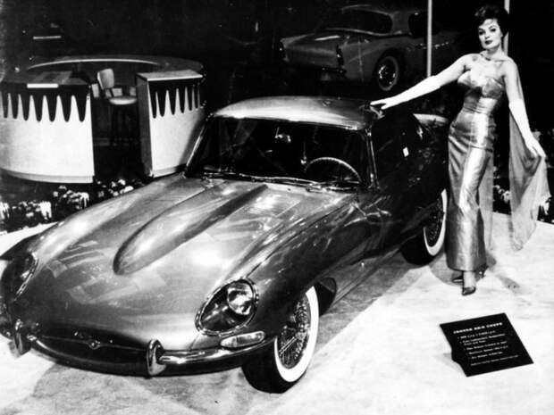 Женева, 1961. Презентация Jaguar E-Type автовыставка, автошоу, выставка
