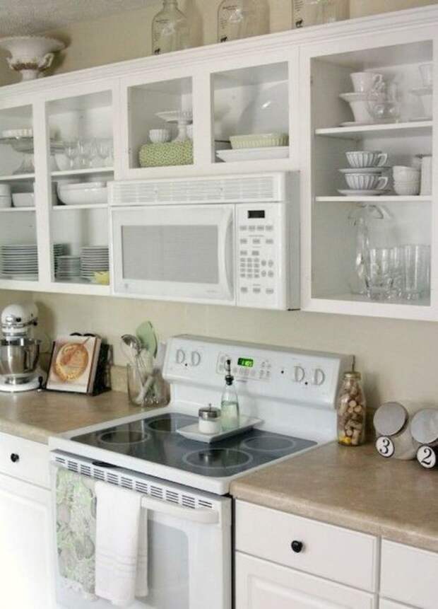 Шкафчики без дверей. /Фото: i.pinimg.com Шкафчики без дверей. /Фото: i.pinimg.com