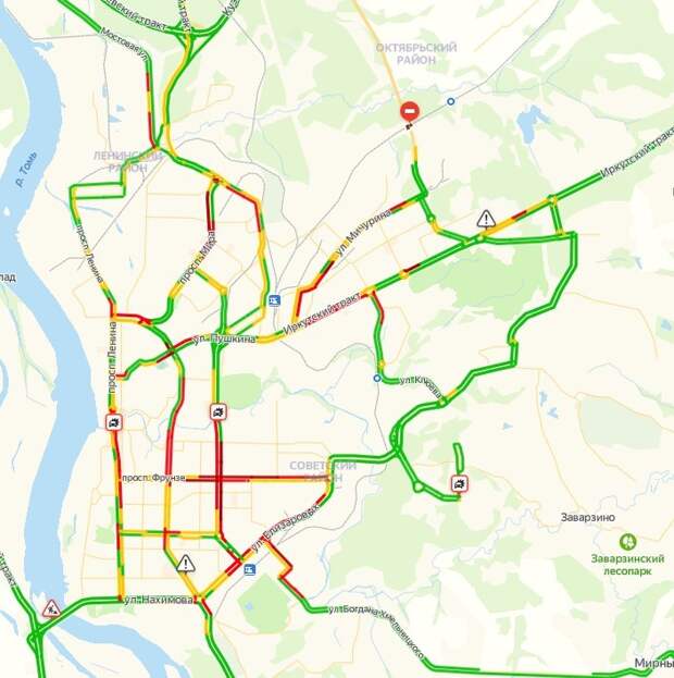 Пробки томск сейчас онлайн карта смотреть бесплатно без регистрации