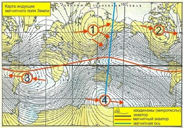 Магнитное поле земли карта