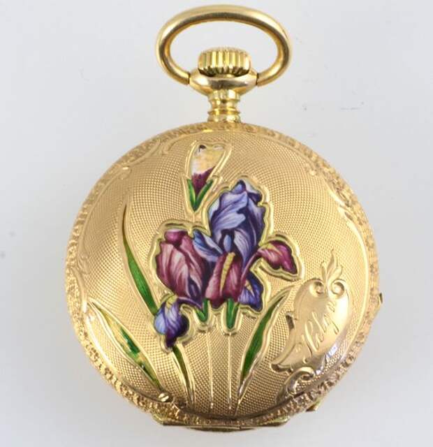 Borel Fils Enamel Gold Art Nouveau Pocket Watch 1895/ebay: 