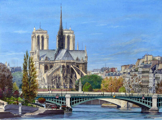 Париж в очаровательных работах художника Тьерри Дюваля