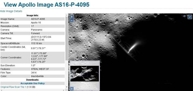 Я нашел этот снимок: Фотография №: AS16-P-4095 Apollo 16 21 апреля 1972 года.