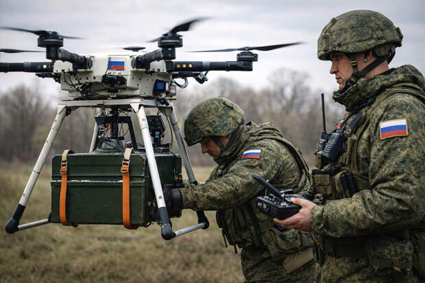 Российские морпехи используют новый тяжелый беспилотник для снабжения войск