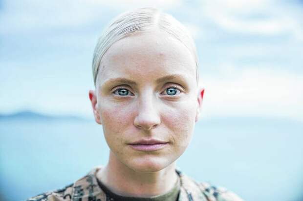 U.S. Marine Cpl. Veronika R. Gottschalk, an intelligence specialist with 3rd Marine Division poses for a photo at Camp Courtney, Okinawa, Japan, June 3, 2020. Gottschalk shared her story of becoming a Marine after being adopted from Russia at the age of 6. 