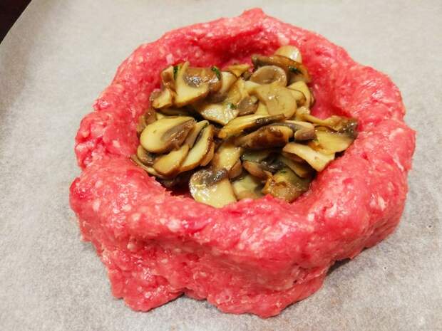 Телячьи корзиночки с грибами и сыром (Loaded Burger Bowl) Еда, Рецепт, Фоторецепт, Кухня, Рецепты тралекс, Рецепт вкуса, Длиннопост